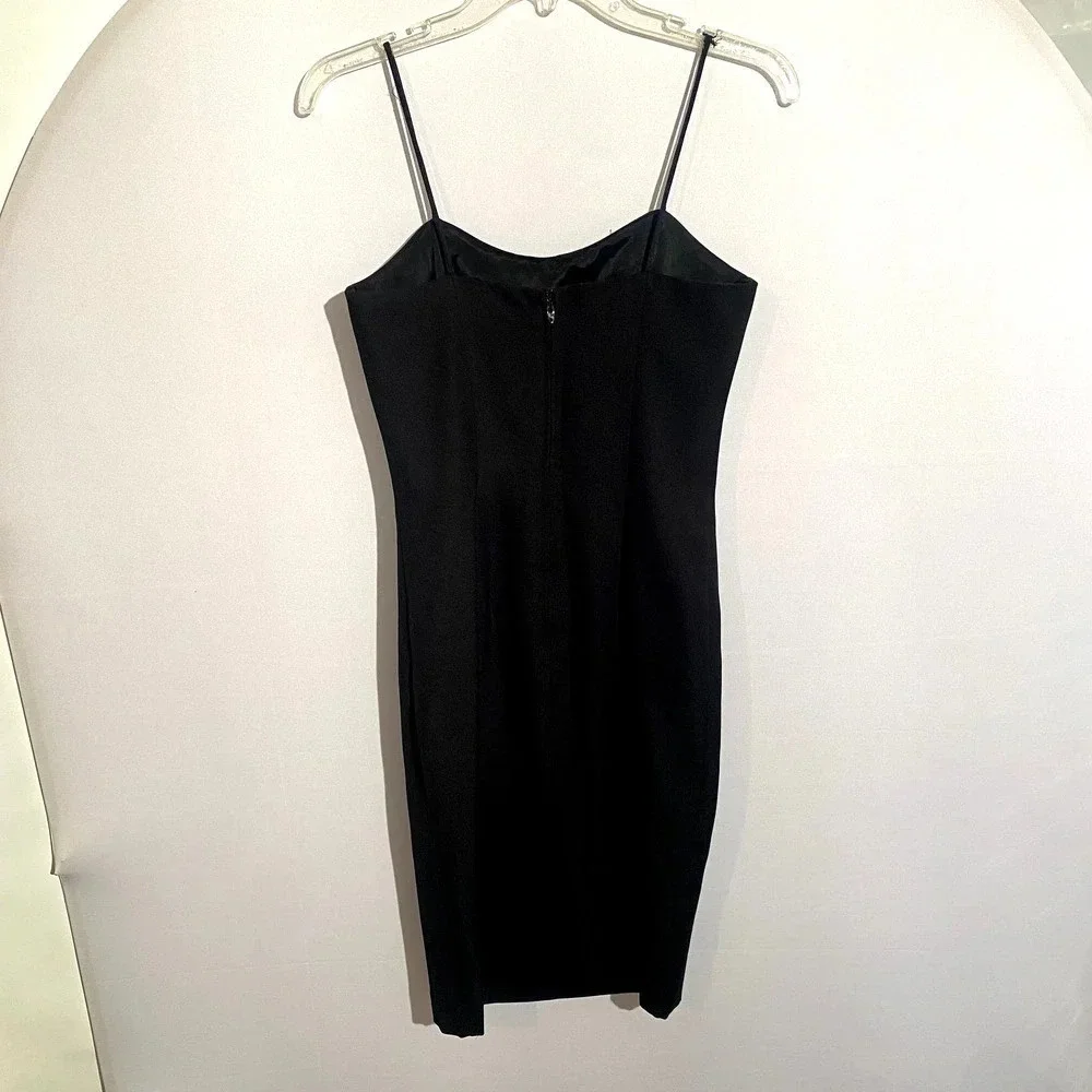Vintage Alex Evenings Black Beaded Made In U.S.A Cocktail Knee Length Dress - Picture 5 of 13